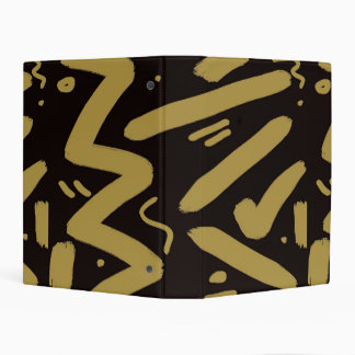 Tribal Black and Gold   Mini Binder