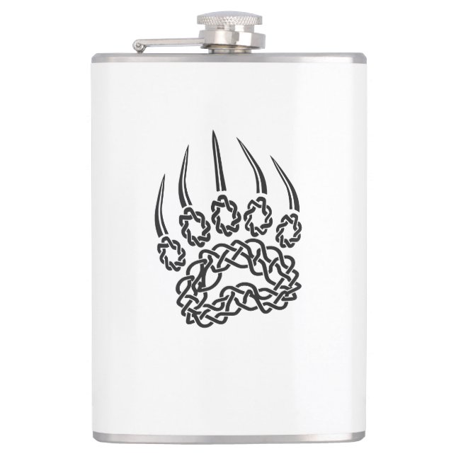 Tribal Black Bear Paw Flask (Front)