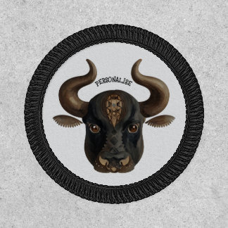 Tribal Black Bull Taurus Zodiac Symbol Spiritual Patch