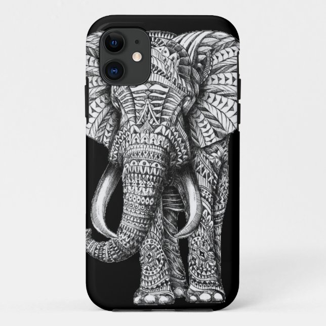 Tribal Black Elephant Case-Mate iPhone Case (Back)