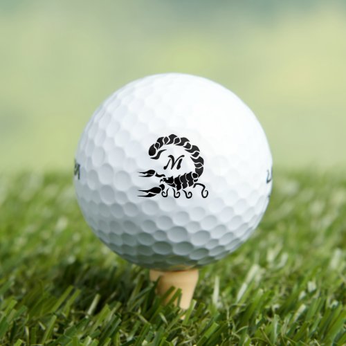 Tribal Black Scorpion Monogram Golf Balls