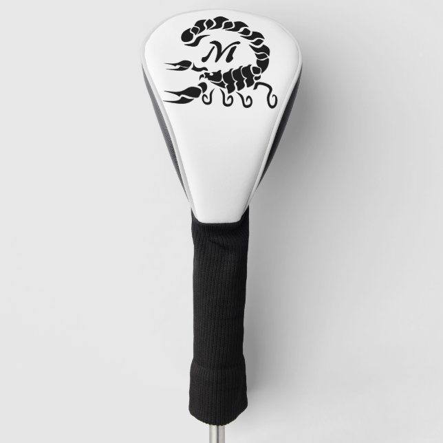 Tribal Black Scorpion Monogram Golf Head Cover (Front)