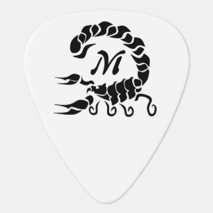 Tribal Black Scorpion Monogram Guitar Pick