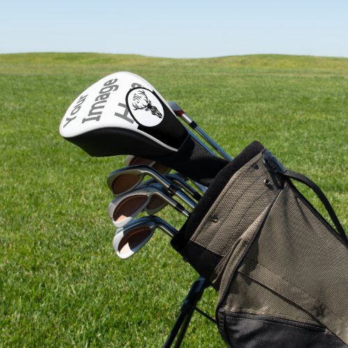 Tribal Black Stag Silhouette Monogram w Photo Golf Head Cover