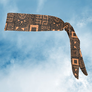 Tribal Black White Ethnic Geometric African Tie Headband