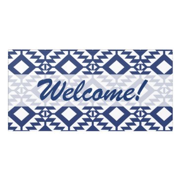 Tribal blue and white geometric door sign Tribal blue and white geometric door sign