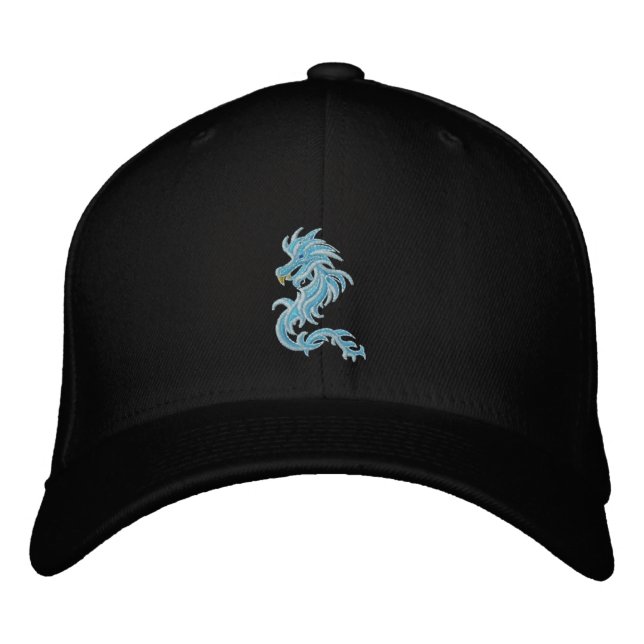 tribal blue dragon embroidered baseball cap (Front)