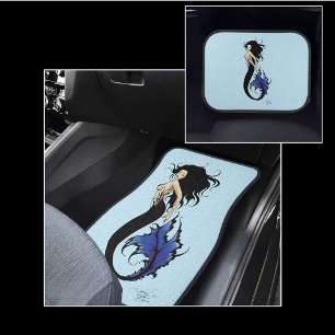 Tribal Blue Mermaid Elegant Fantasy Siren Car Floor Mat