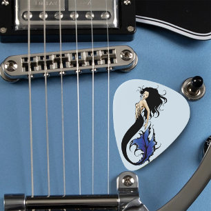 Tribal Blue Mermaid Elegant Fantasy Siren Guitar Pick