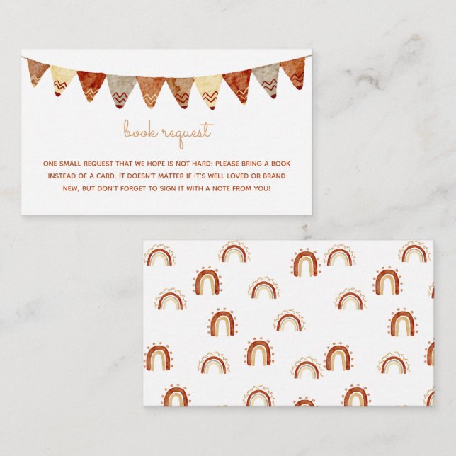 Tribal Bohemian Baby Shower Book Request Enclosure Card (Front/Back)
