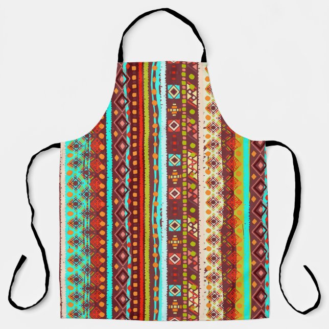 Tribal Boho Art: Seamless Background Texture Apron (Front)