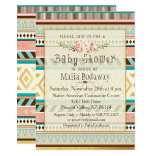 aztec baby shower invitations  zazzle