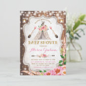 Tribal Boho Baby Shower Invitation Floral Teepee (Standing Front)