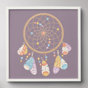Tribal Boho Dreamcatcher On Purple Peel And Stick Photo Tile