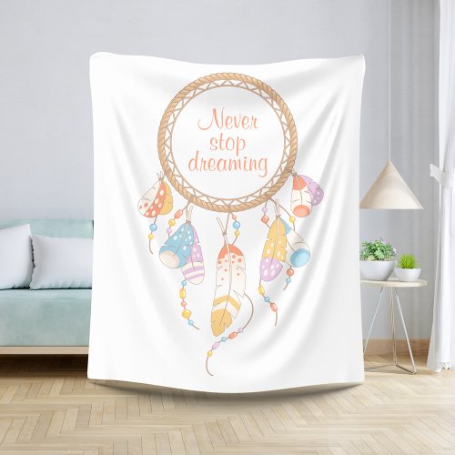 Tribal Boho Dreamcatcher Quote Sherpa Blanket