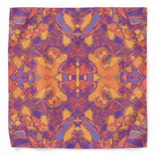Tribal Boho Hippie Purple Orange Yellow Bandana