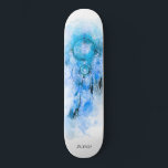 *~* Tribal Boho Shamanic Sacred Dream Catcher Skateboard<br><div class="desc">* Western BOHO American Watercolor Abstract Dream Catcher Journey with lovely Feathers as a Shamanic symbol for a Native American Spiritual Healer or BOHEMIAM design. * . *** The colors are mostly TURQUOISE AND AQUA colors on WHITE. This spirit based esoteric popular boho creative abstract modern dreamcatcher and feathers design...</div>