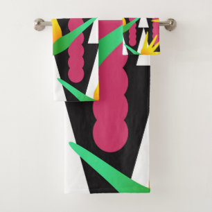 Tribal Bold Paradise Floral Colorful Pattern Bath Towel Set