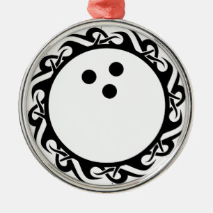 tribal BOWLING Metal Ornament