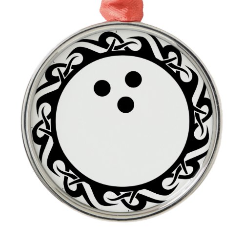 tribal BOWLING Metal Ornament