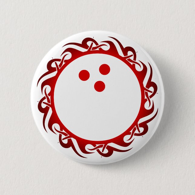 tribal bowling pinback button (Front)