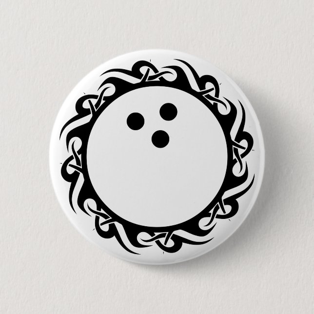 tribal bowling pinback button (Front)