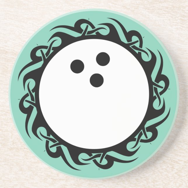 tribal BOWLING Sandstone Coaster (Front)