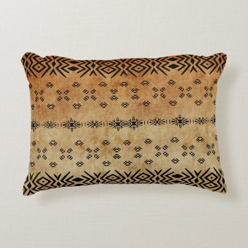 Tribal Brown Beige Accent Pillow