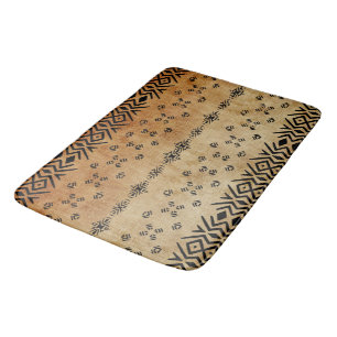 Tribal Brown Beige Bath Mat