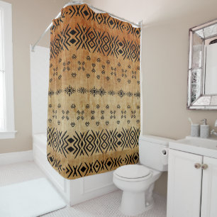 Tribal Brown Beige Shower Curtain