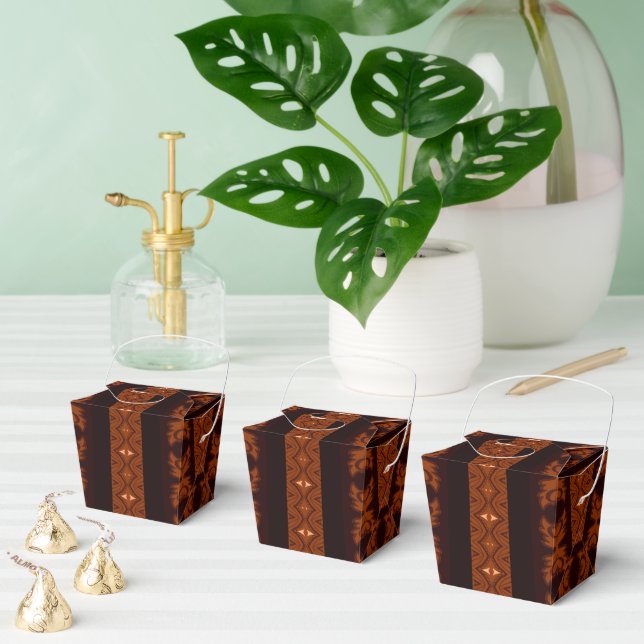 Tribal Brown & Black Pattern Favor Boxes (Multiple)