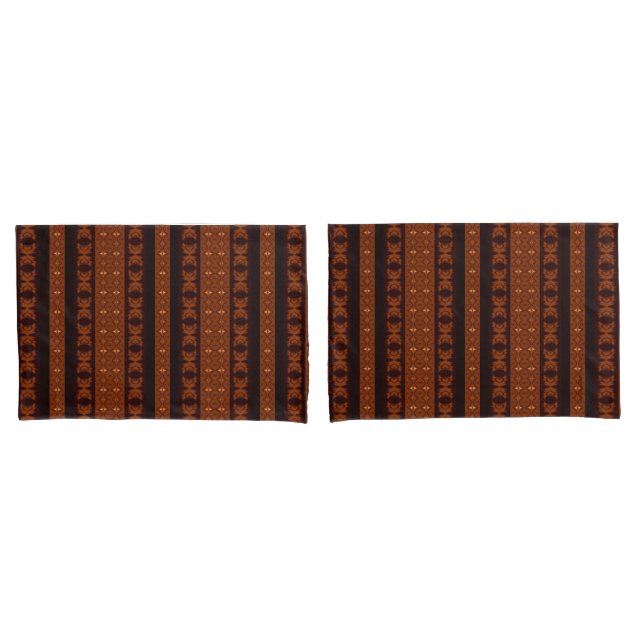 Tribal Brown & Black Pattern Pillow Case (Front-Set)
