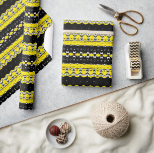 Tribal Brown & Black Pattern Wrapping Paper