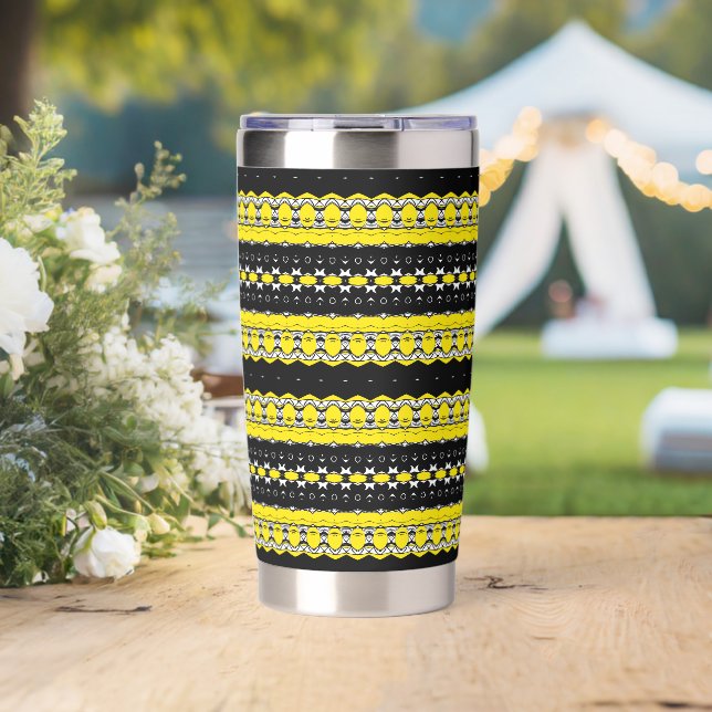 Tribal Brown Pattern Insulated Tumbler (Wedding (Rotated))