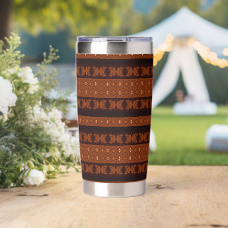 Tribal Brown Pattern Insulated Tumbler