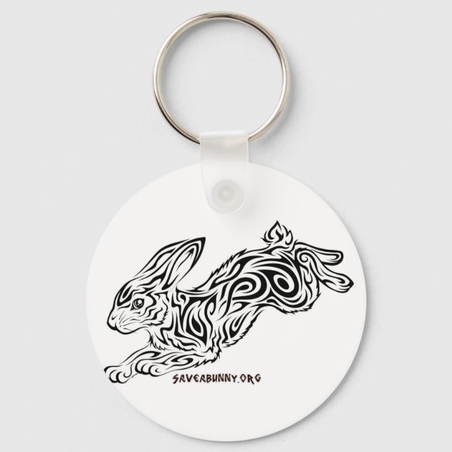 Tribal Bunny Keychain (Front)