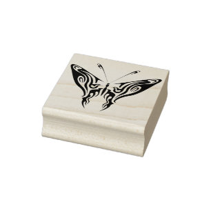 tribal butterfly abstract art stamp