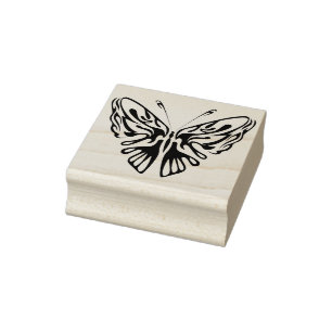 tribal butterfly abstract art stamp