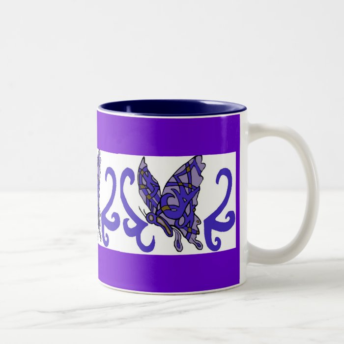 Tribal butterfly coffee cup mugs