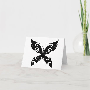 Tribal Butterfly Tattoo Bold Black Ink Style  Card