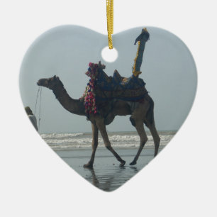 Tribal Camel Ride: Morning Tide Sands & Sea Ceramic Ornament
