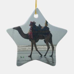 Tribal Camel Ride: Morning Tide Sands & Sea Ceramic Ornament