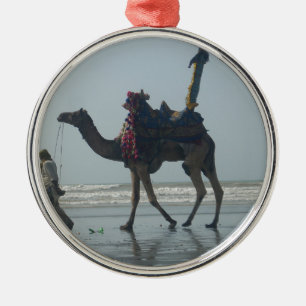 Tribal Camel Ride: Morning Tide Sands & Sea Metal Ornament