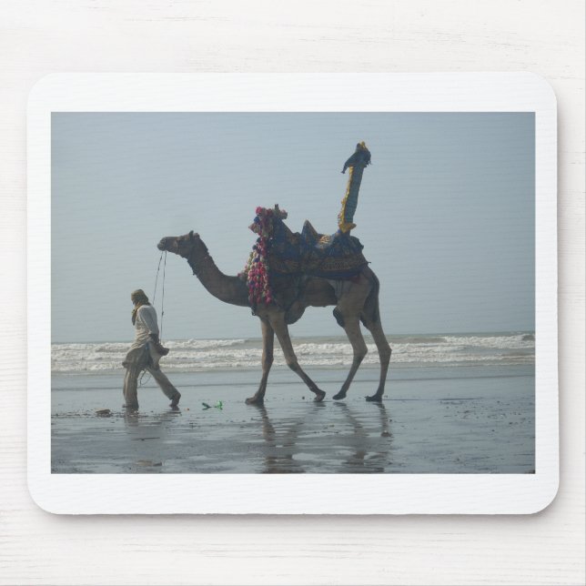 Tribal Camel Ride: Morning Tide Sands & Sea Mouse Pad (Front)