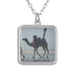 Tribal Camel Ride: Morning Tide Sands & Sea Silver Plated Necklace