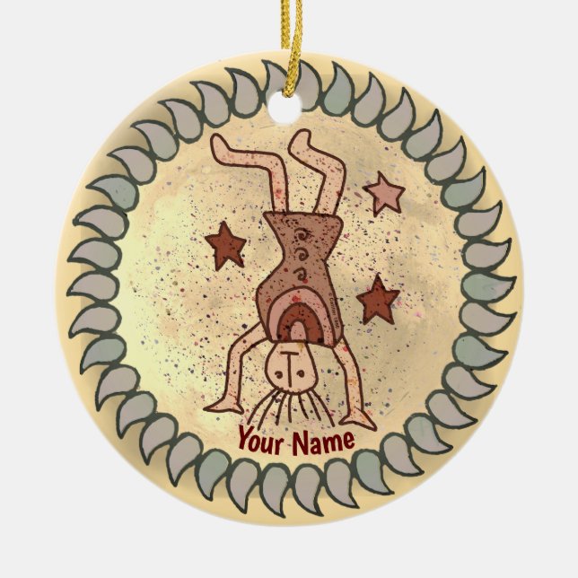 Tribal Cartwheel Ceramic Ornament (Front)