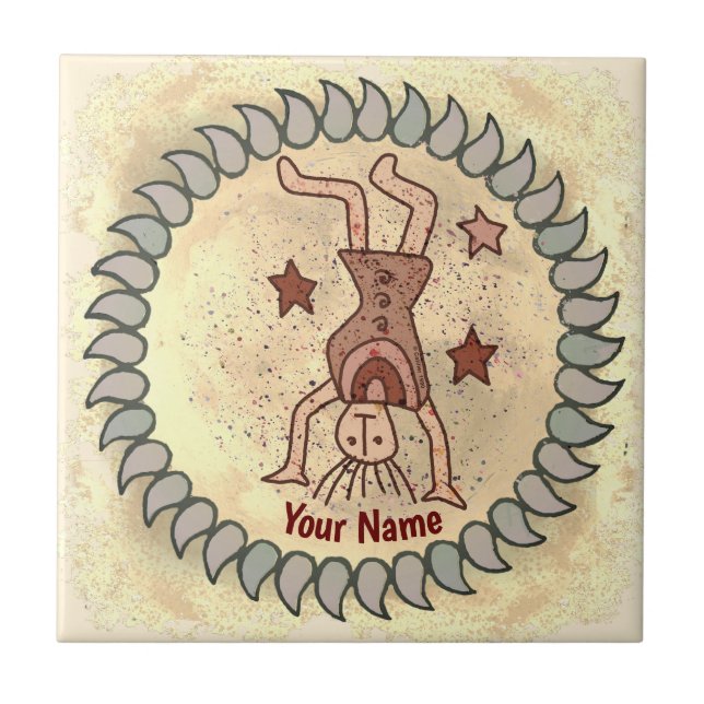 Tribal Cartwheel Ceramic Tile (Front)
