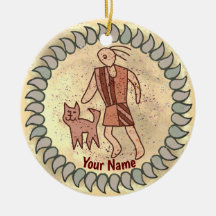Tribal Cat person Ornament