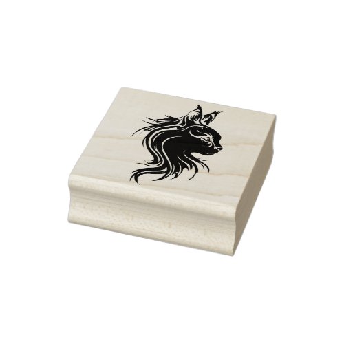 Tribal cat rubber stamp