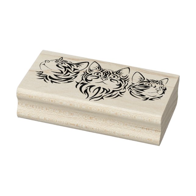 tribal cats art stamp (Stamp)